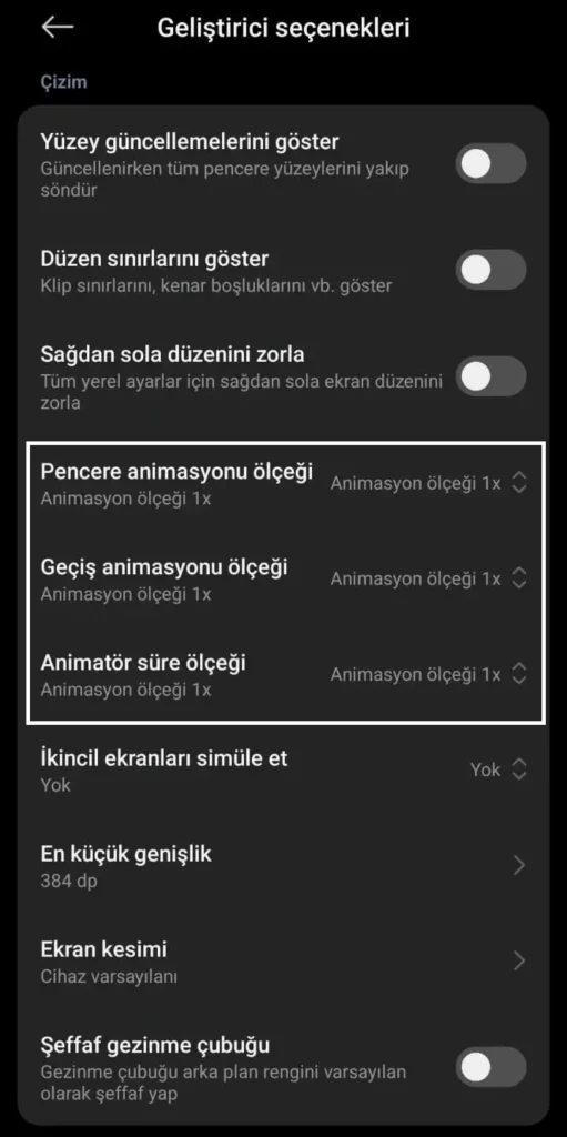 Animasyon Ölçeklerini Değiştirin